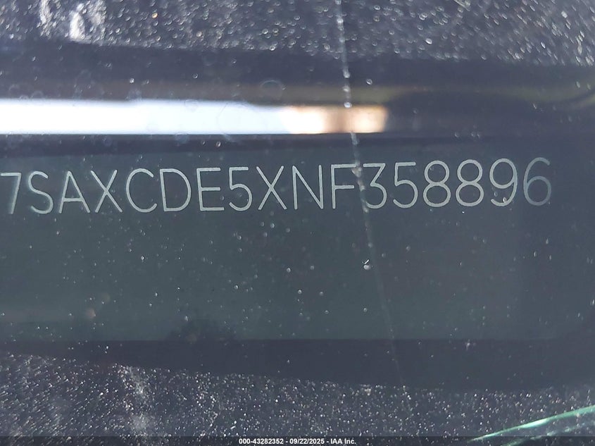 2022 Tesla Model X Dual Motor All-Wheel Drive/Plaid Tri Motor All-Wheel Drive VIN: 7SAXCDE5XNF358896 Lot: 43282352