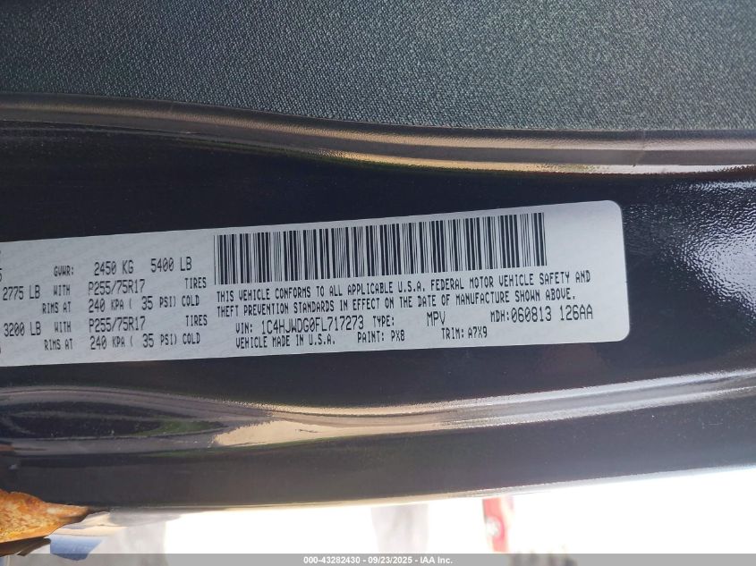 2015 Jeep Wrangler Unlimited Sport VIN: 1C4HJWDG0FL717273 Lot: 43282430