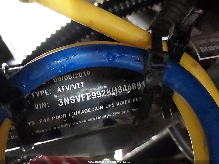 2019 Polaris Rzr Xp 4 1000 Eps VIN: 3NSVFE992KH844891 Lot: 43282532