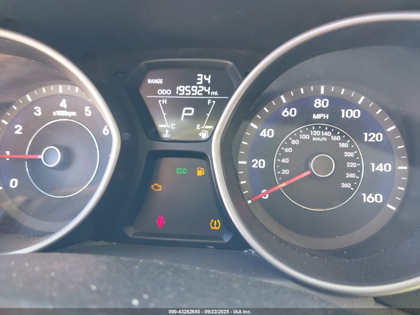 2013 Hyundai Elantra Gls VIN: 5NPDH4AE0DH273007 Lot: 43282650