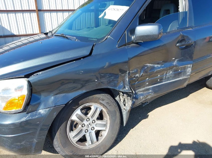 2005 Honda Pilot Ex-L VIN: 5FNYF186X5B057220 Lot: 43282827