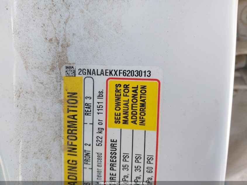 2015 Chevrolet Equinox Ls VIN: 2GNALAEKXF6203013 Lot: 43282937