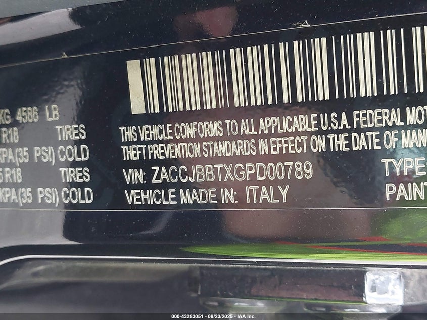 2016 JEEP RENEGADE JUSTICE - ZACCJBBTXGPD00789