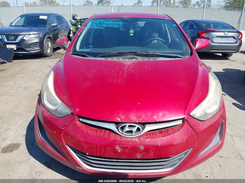 2016 Hyundai Elantra Se VIN: KMHDH4AE5GU581201 Lot: 43283066