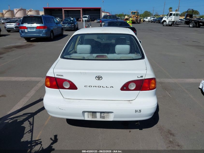 2002 Toyota Corolla Le VIN: 1NXBR12E52Z568295 Lot: 43283123