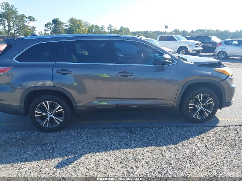 2016 Toyota Highlander Xle V6 VIN: 5TDKKRFH7GS176555 Lot: 43283168