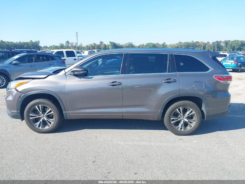 2016 Toyota Highlander Xle V6 VIN: 5TDKKRFH7GS176555 Lot: 43283168