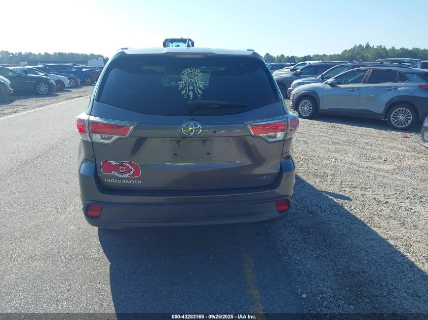 2016 Toyota Highlander Xle V6 VIN: 5TDKKRFH7GS176555 Lot: 43283168