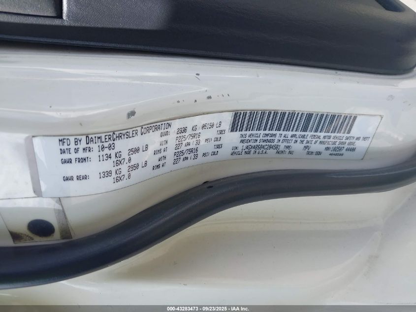 2004 Jeep Grand Cherokee Laredo VIN: 1J4GX48S84C284581 Lot: 43283473