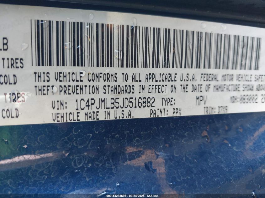 2018 Jeep Cherokee Latitude Plus 4X4 VIN: 1C4PJMLB5JD516882 Lot: 43283695