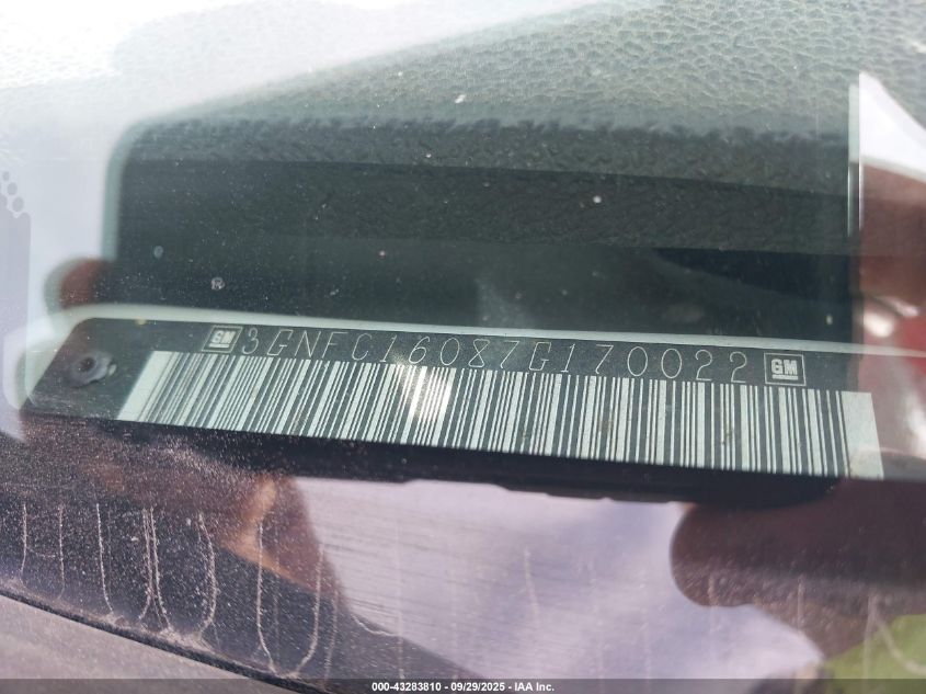 2007 Chevrolet Suburban 1500 Lt VIN: 3GNFC16087G170022 Lot: 43283810