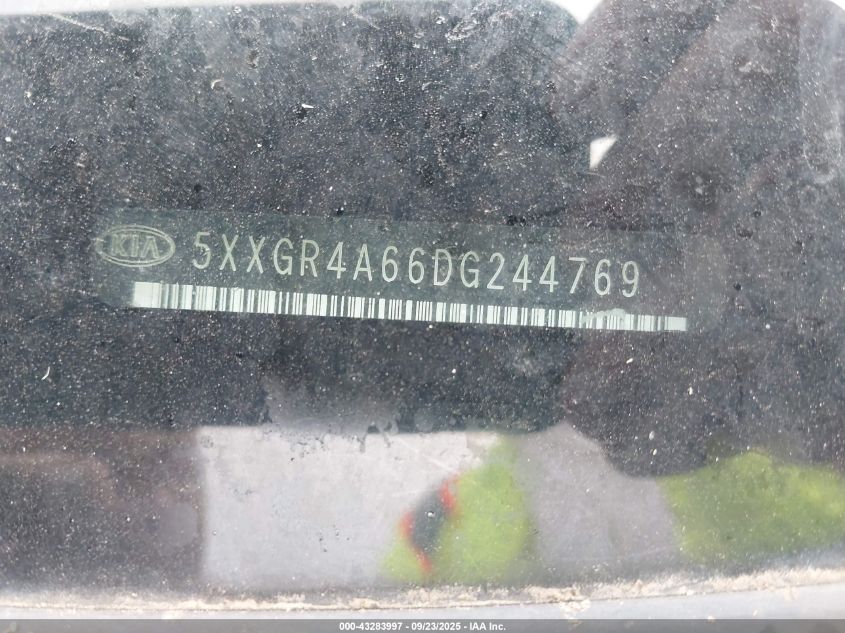 2013 Kia Optima Sx VIN: 5XXGR4A66DG244769 Lot: 43283997