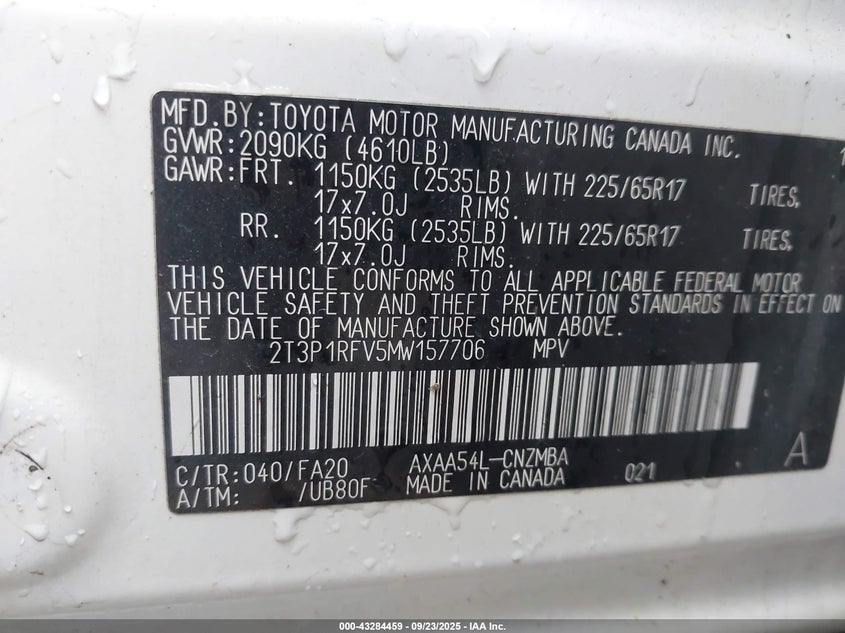 2021 TOYOTA RAV4 XLE - 2T3P1RFV5MW157706