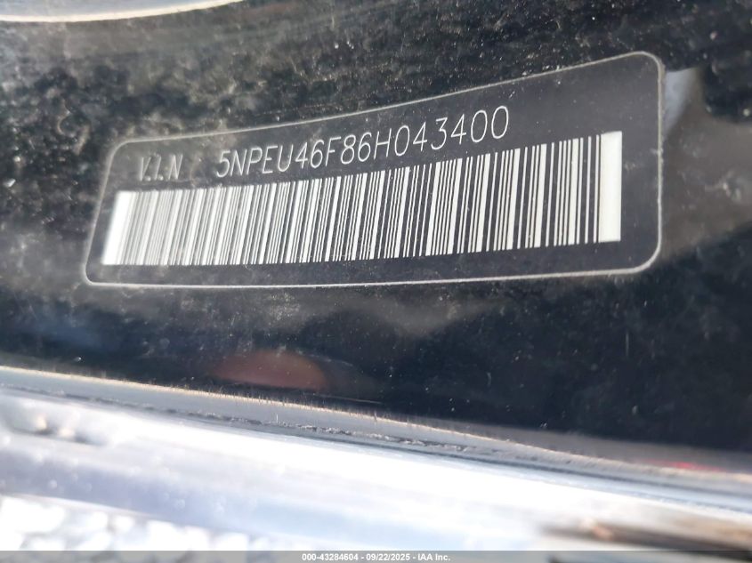 2006 Hyundai Sonata Gls V6/Lx V6 VIN: 5NPEU46F86H043400 Lot: 43284604