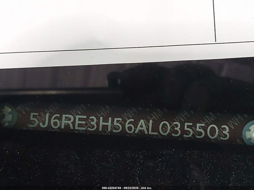 2010 Honda Cr-V Ex VIN: 5J6RE3H56AL035503 Lot: 43284749