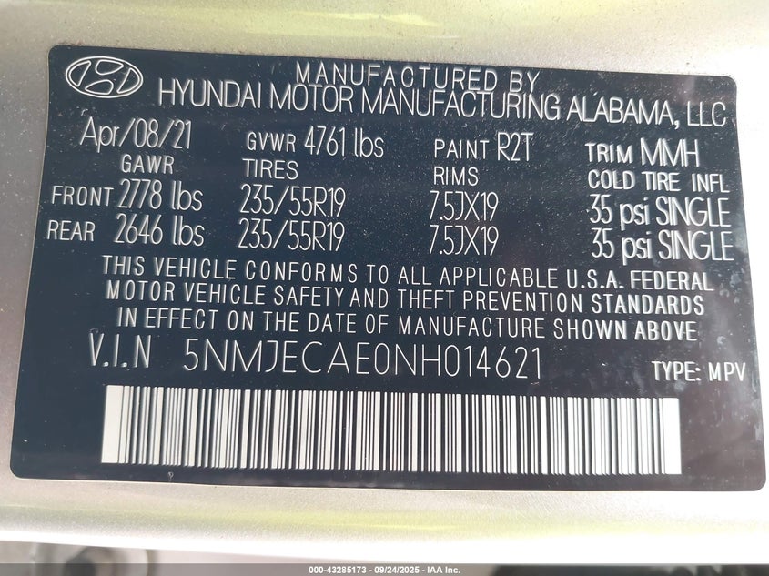 2022 HYUNDAI TUCSON LIMITED - 5NMJECAE0NH014621