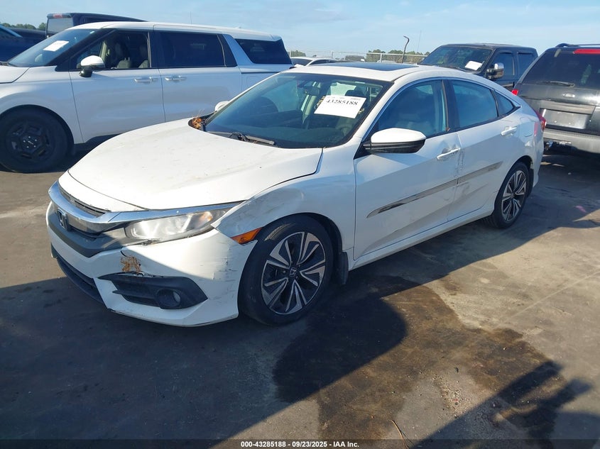 2017 Honda Civic Ex-T white sedan gasoline 2HGFC1F37HH645763 photo #3