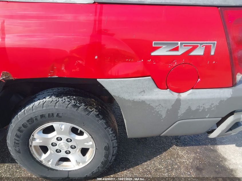 2002 Chevrolet Avalanche 1500 VIN: 3GNEK13T92G187076 Lot: 43285311