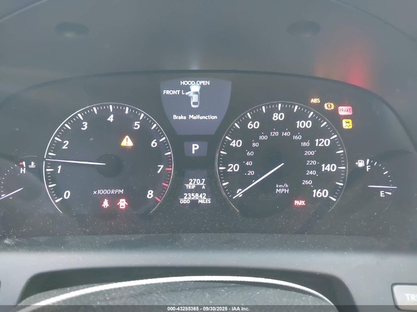 2011 Lexus Ls 460 VIN: JTHBL5EFXB5105448 Lot: 43285365