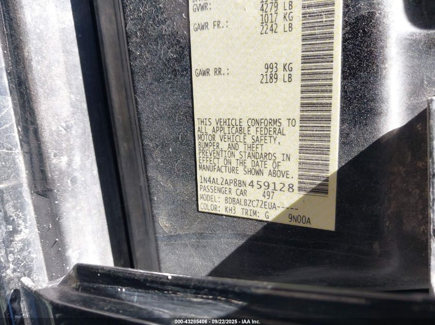 2011 Nissan Altima 2.5 S VIN: 1N4AL2AP8BN459128 Lot: 43285406