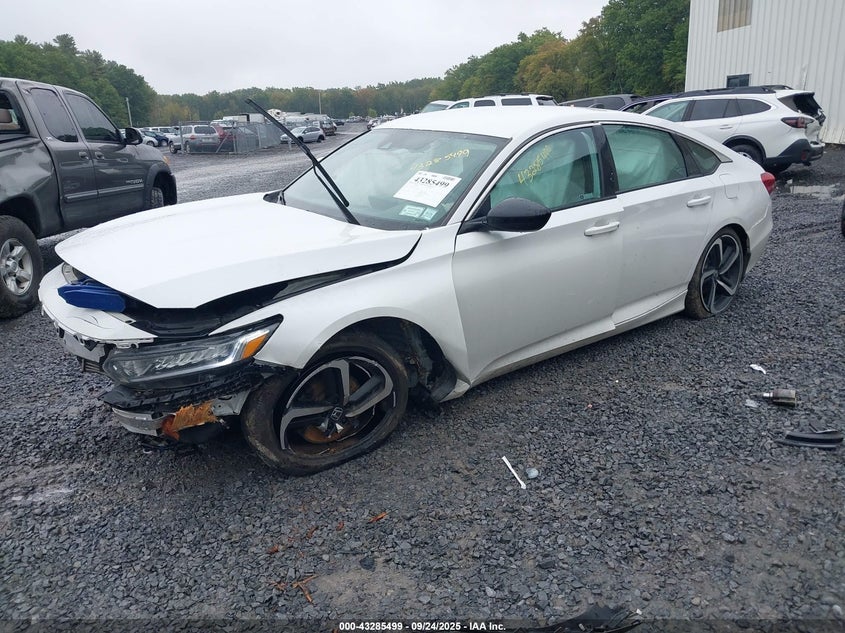 2022 Honda Accord Sport white sedan gasoline 1HGCV1F33NA067751 photo #3