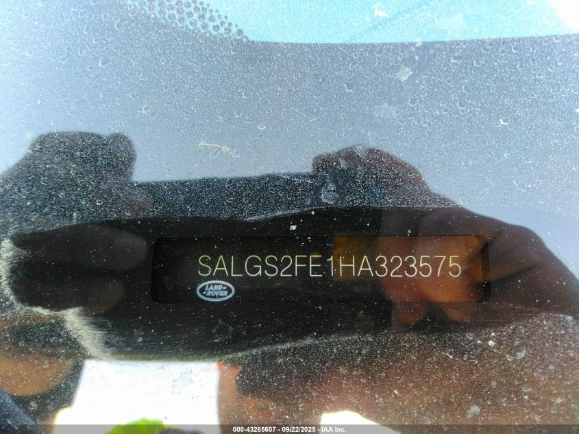 2017 Land Rover Range Rover 5.0L V8 Supercharged VIN: SALGS2FE1HA323575 Lot: 43285607