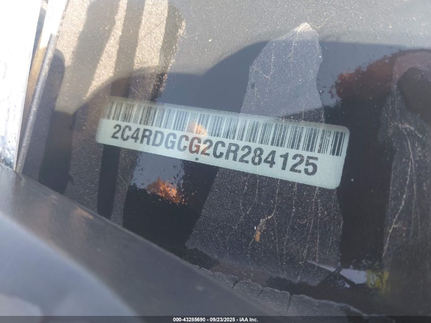 2012 Dodge Grand Caravan Sxt VIN: 2C4RDGCG2CR284125 Lot: 43285690