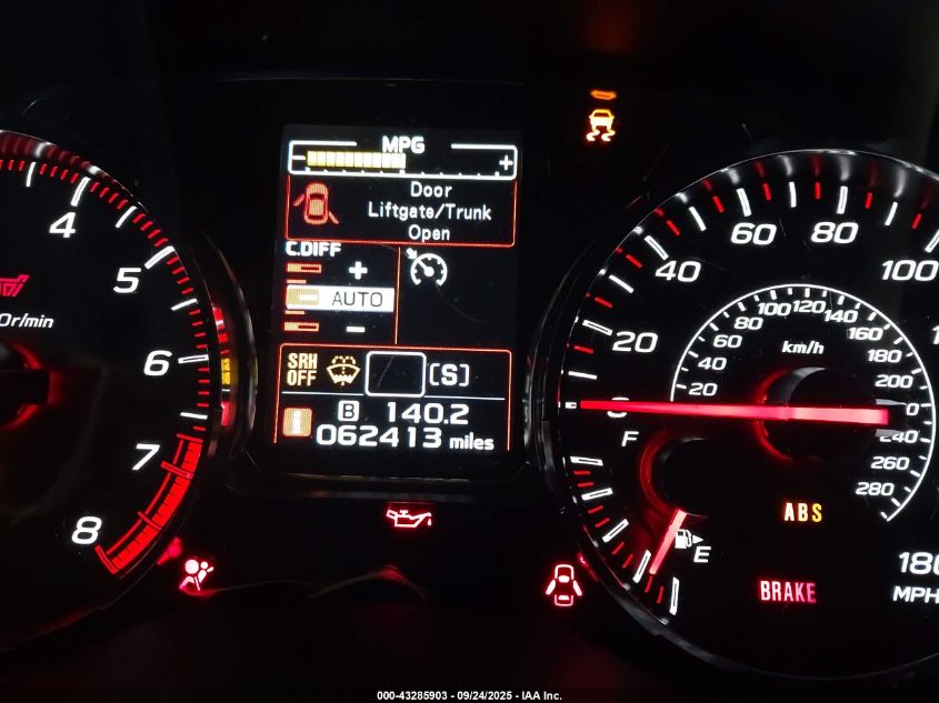 2019 Subaru Wrx Sti VIN: JF1VA2R67K9816987 Lot: 43285903