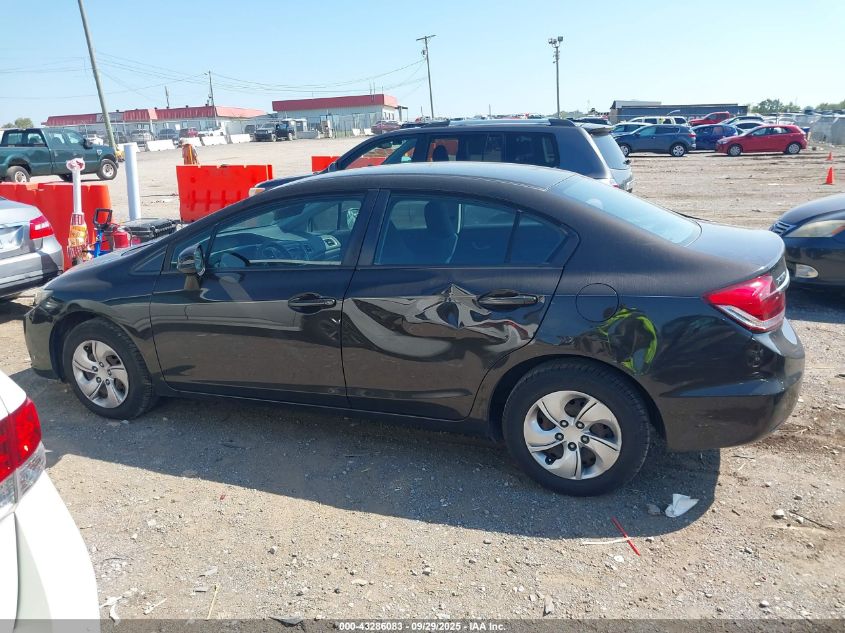 2013 Honda Civic Lx VIN: 19XFB2F5XDE001964 Lot: 43286083