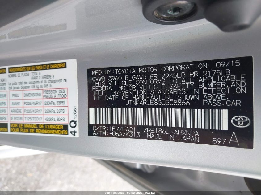 2016 Scion Im VIN: JTNKARJE8GJ508866 Lot: 43286980