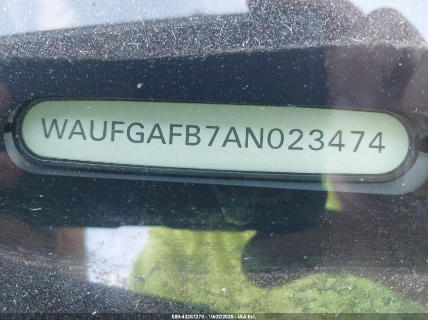 2010 Audi A6 3.0 Premium VIN: WAUFGAFB7AN023474 Lot: 43287270