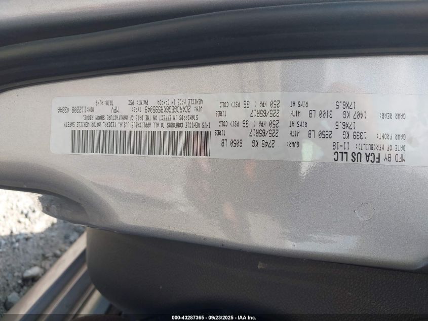 2019 Dodge Grand Caravan Gt VIN: 2C4RDGEG6KR595049 Lot: 43287365