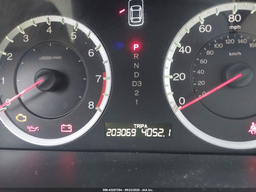 2009 Honda Accord 2.4 Lx VIN: 1HGCP26319A107329 Lot: 43287394