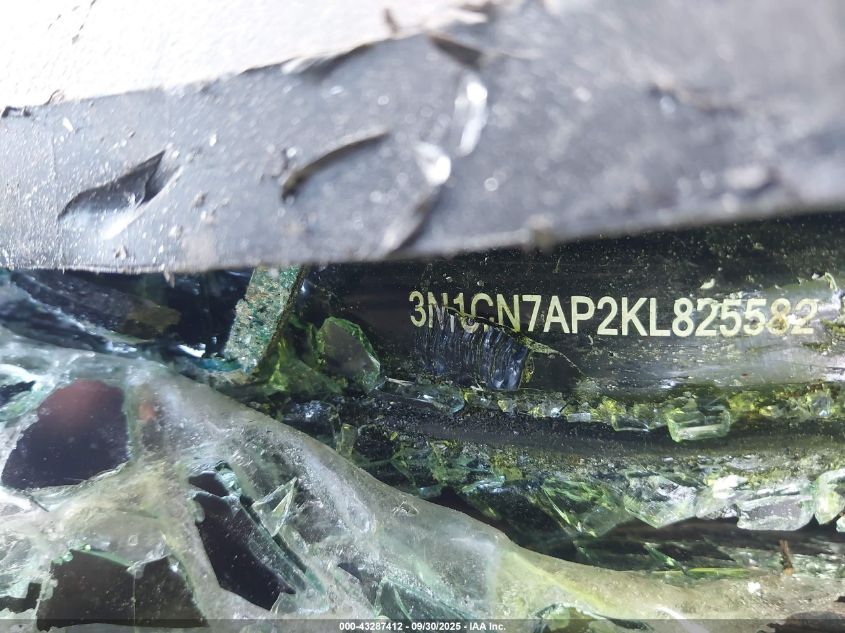 2019 Nissan Versa 1.6 S+ VIN: 3N1CN7AP2KL825582 Lot: 43287412