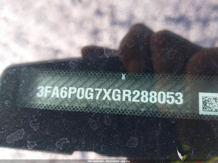 2016 Ford Fusion S VIN: 3FA6P0G7XGR288053 Lot: 43287461
