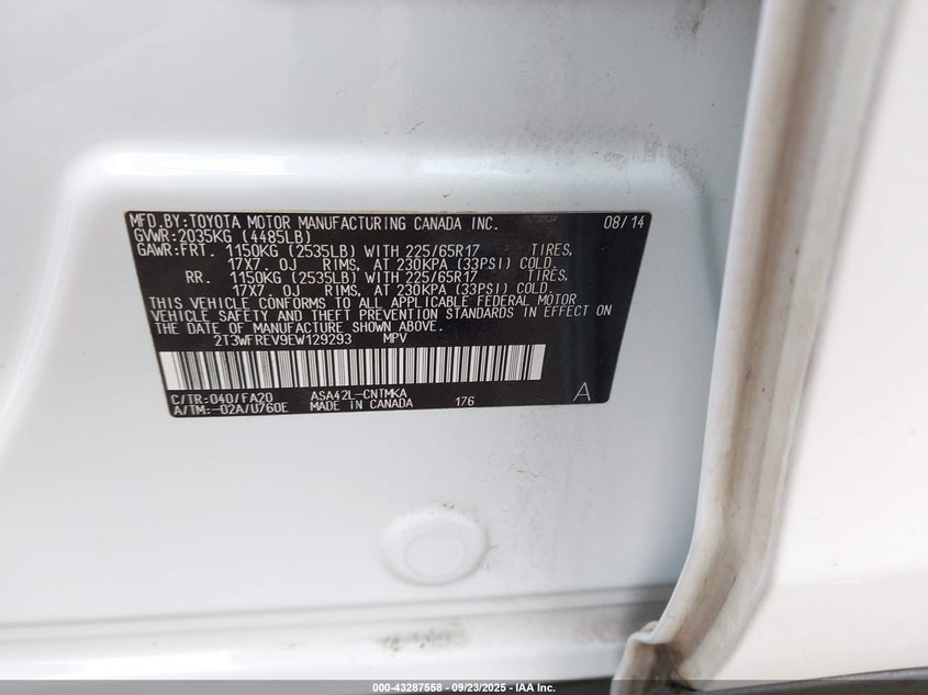 2014 TOYOTA RAV4 XLE - 2T3WFREV9EW129293