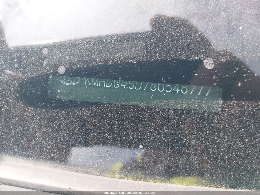 2008 Hyundai Elantra Gls/Se VIN: KMHDU46D78U548777 Lot: 43287560