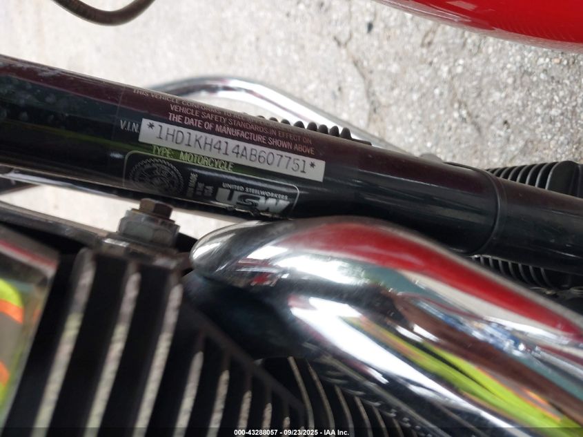 2010 Harley-Davidson Fltrx VIN: 1HD1KH414AB607751 Lot: 43288057