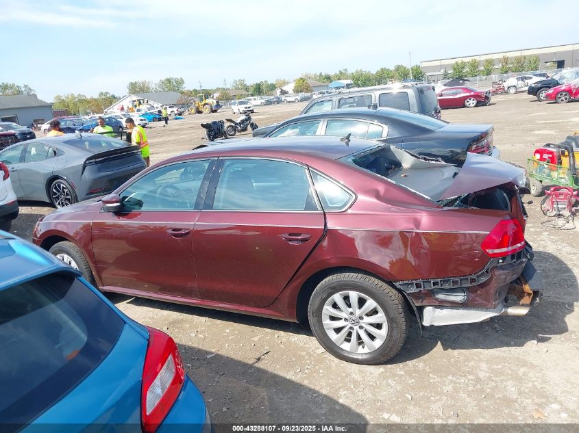 2013 Volkswagen Passat 2.5L S VIN: 1VWAP7A3XDC126370 Lot: 43288107