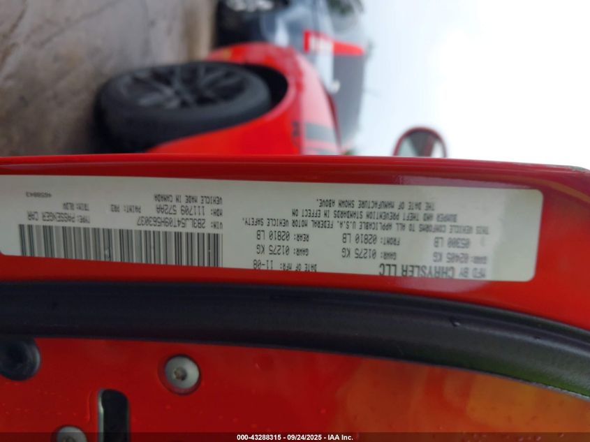 2009 Dodge Challenger R/T VIN: 2B3LJ54T09H563037 Lot: 43288315