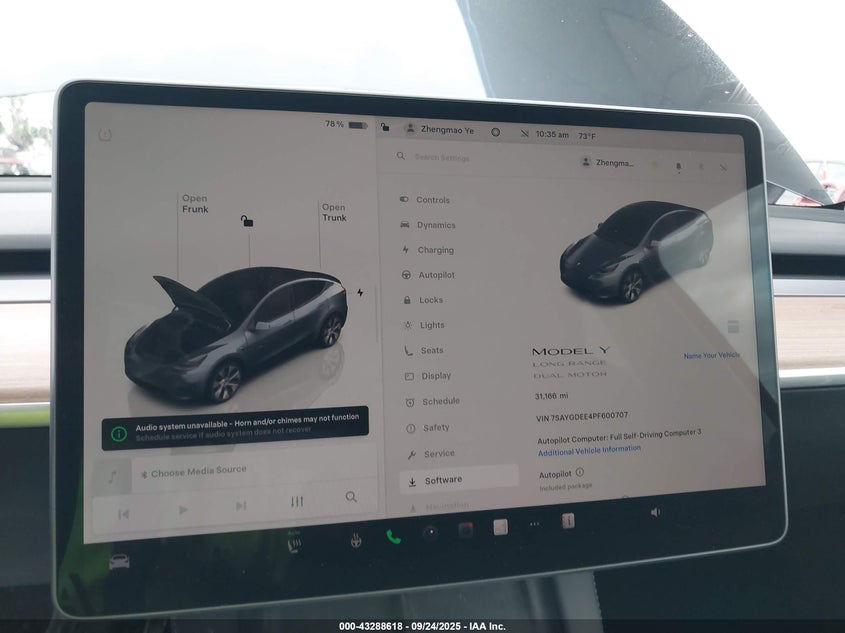 2023 Tesla Model y Awd long Range Dual Motor All-wheel Drive Other Lot 111043288618 Vin 7SAYGDEE4PF600707