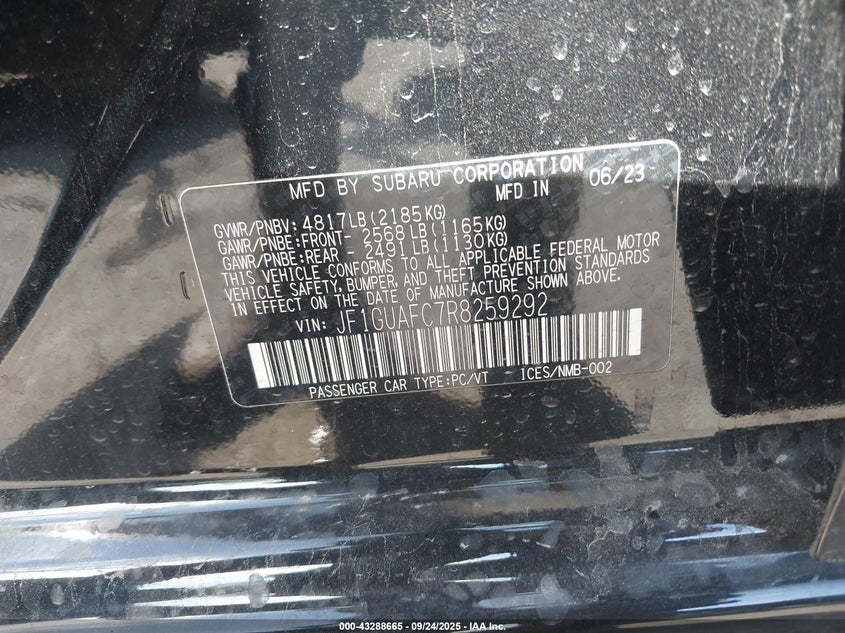 2024 SUBARU IMPREZA SPORT 5-DOOR JF1GUAFC7R8259292