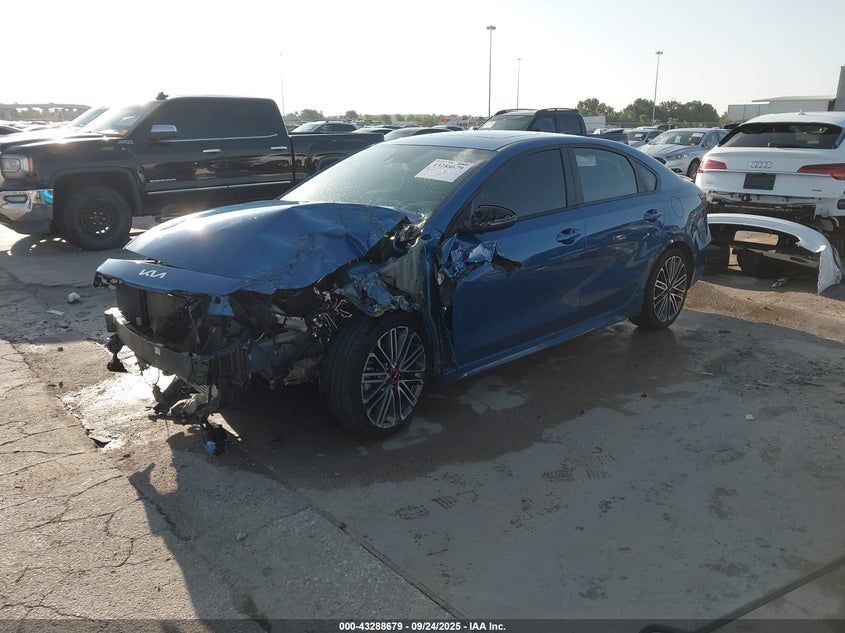 2022 Kia Forte Gt blue sedan gasoline 3KPF44AC1NE464699 photo #3