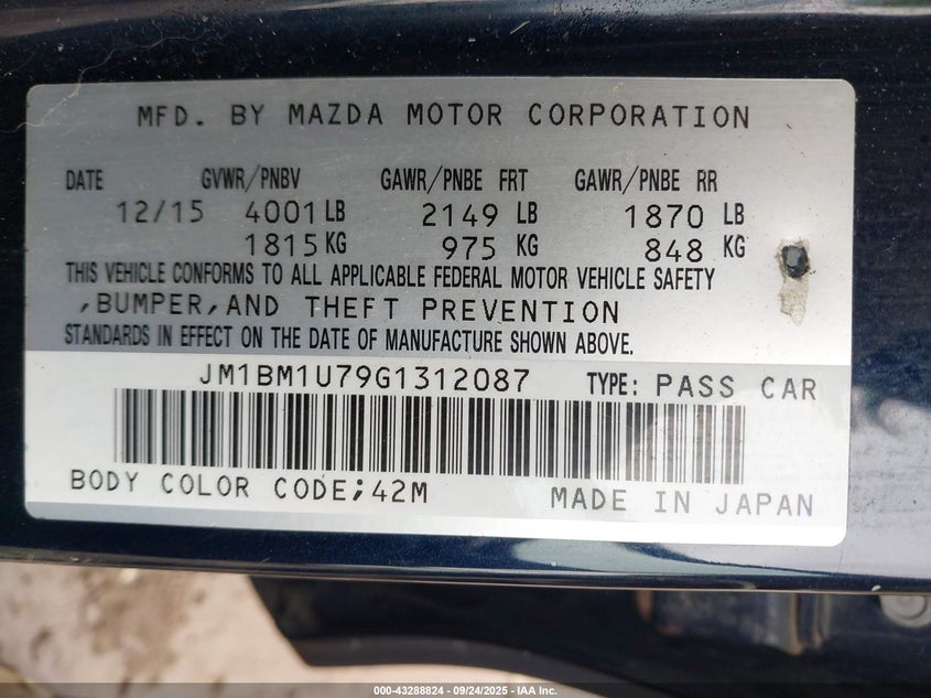 2016 MAZDA MAZDA3 I SPORT - JM1BM1U79G1312087