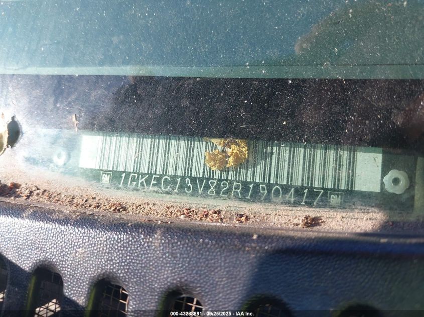 2002 GMC Yukon Sle VIN: 1GKEC13V82R190417 Lot: 43288891