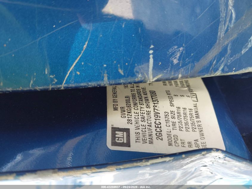 2003 Chevrolet Silverado 1500 VIN: 2GCEC19V731377080 Lot: 43288937