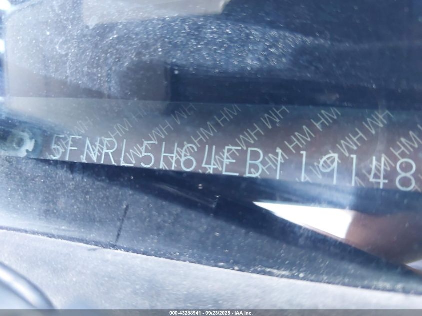 2014 Honda Odyssey Ex-L VIN: 5FNRL5H64EB119148 Lot: 43288941