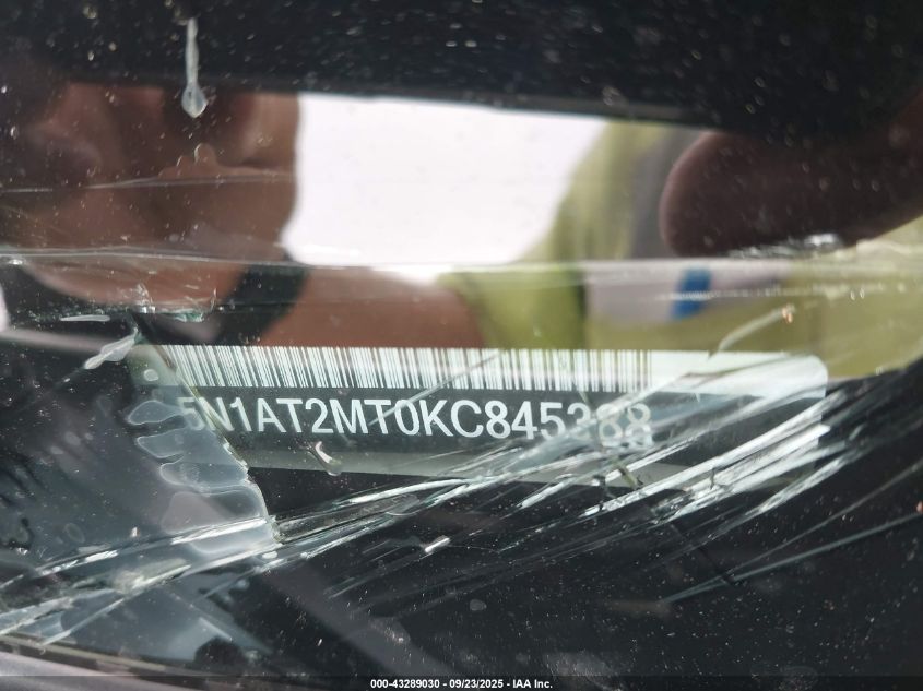 2019 Nissan Rogue S VIN: 5N1AT2MT0KC845388 Lot: 43289030