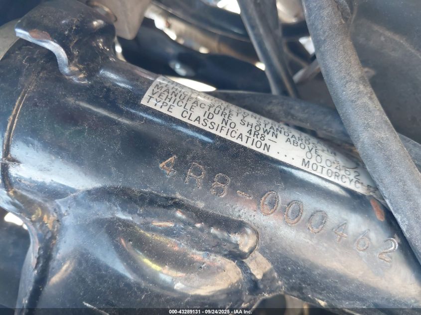 1981 Yamaha Sr500 VIN: 4R8000462 Lot: 43289131