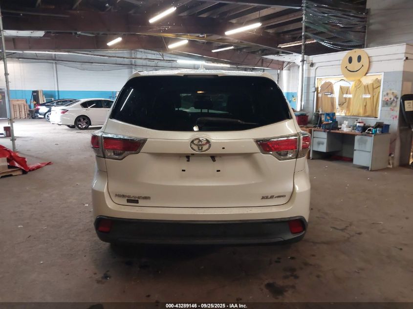 2016 Toyota Highlander Xle V6 VIN: 5TDJKRFH3GS334725 Lot: 43289146